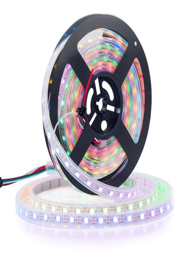 BTF-LIGHTING شريط إضاءة LED من نوع BTF-LIGHTING WS2812B RGB ECO، بتأثيرات متتابعة، 5050SMD، قابل للتحكم بشكل فردي، طوله 16.4 قدم، 60 بكسل/متر، 300 بكسل، مرن، ألوان زاهية، مقاوم للماء والغبار IP67، مناسب لمشاريع غرف النوم التي يمكنك تنفيذها بنفسك، يعمل بجهد 5 فولت تيار مستمر (بدون محول أو وحدة تحكم). - Image 1